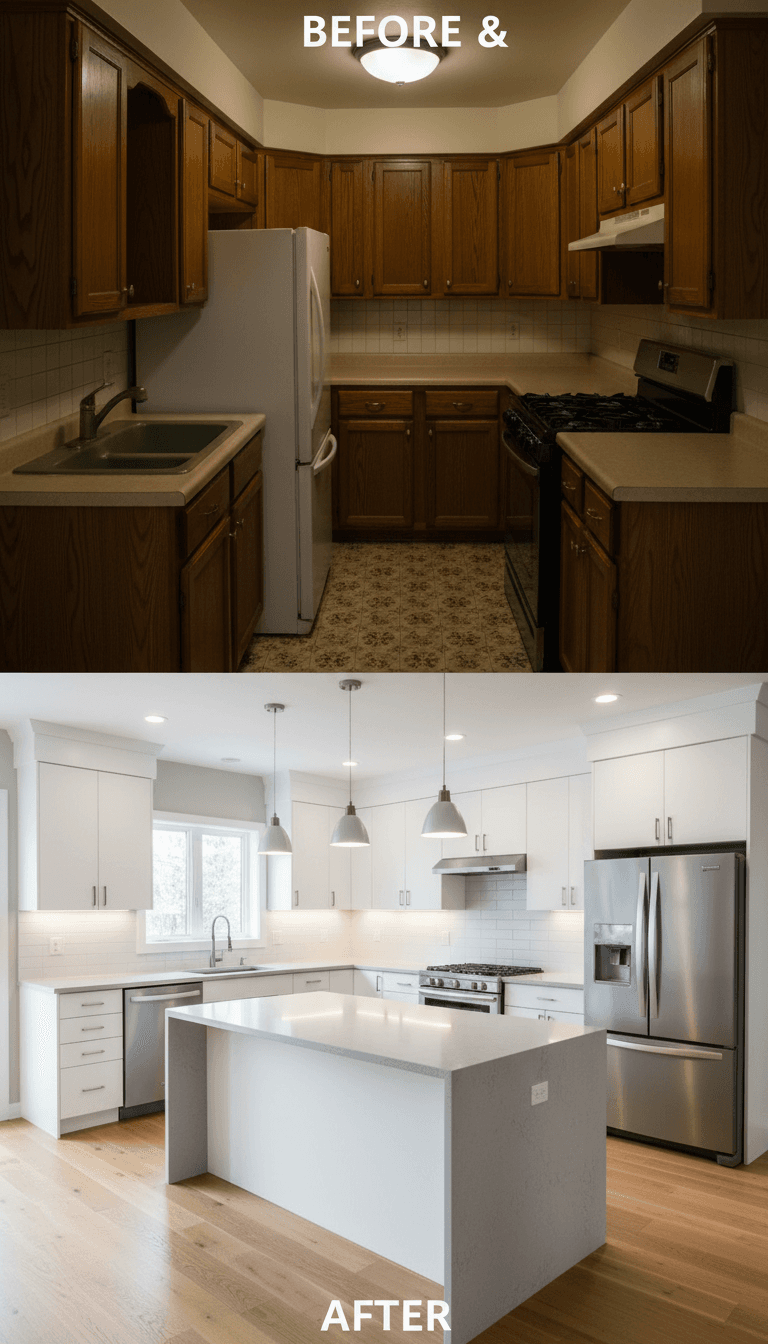 Kitchen before and after remodel